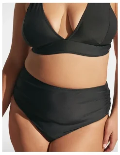 DECJUBA Matte Triangle Bikini Top in Black