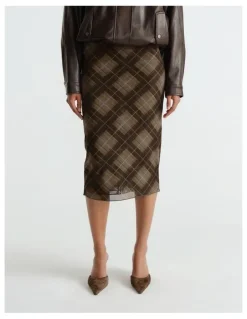 Decjuba Melissa Knee Length Mesh Skirt