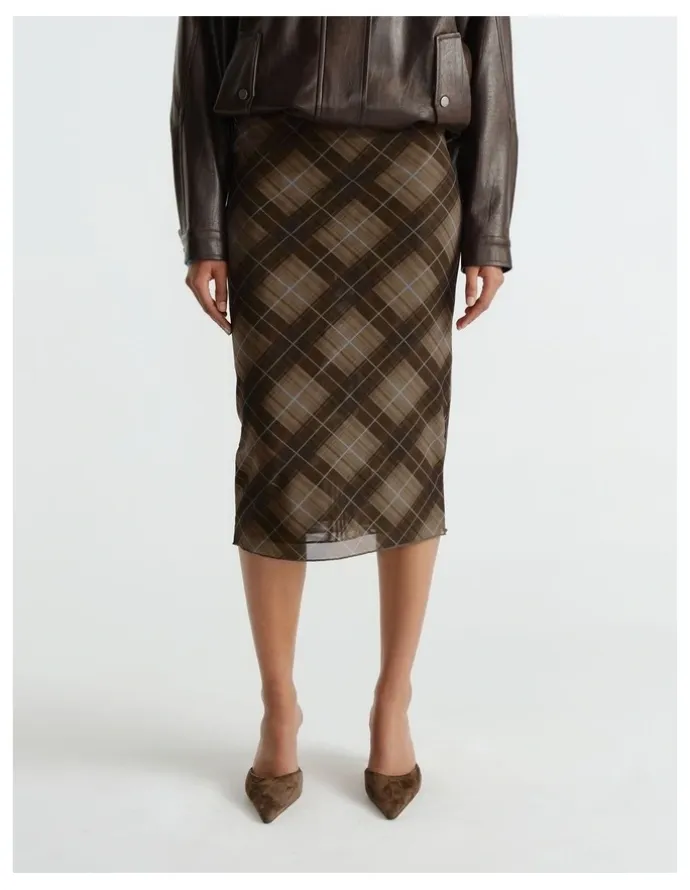 Decjuba Melissa Knee Length Mesh Skirt