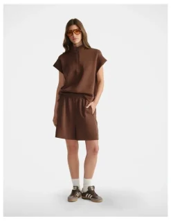 DECJUBA Neoprene Shorts in Brown