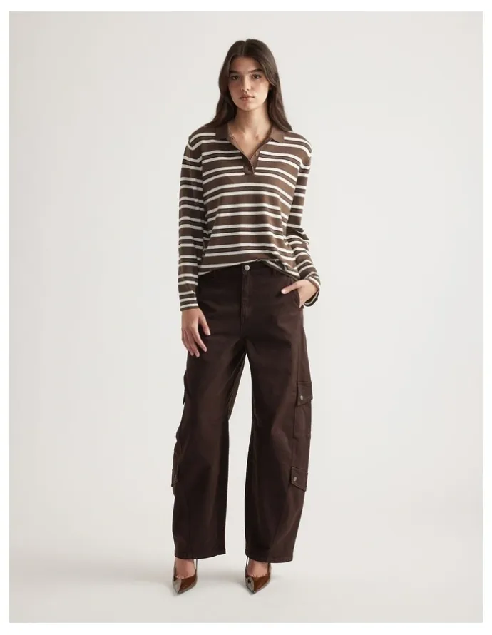 Decjuba Nia Long Sleeve Knit Polo