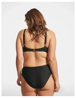 DECJUBA Rib Underwire Bikini Top in Black