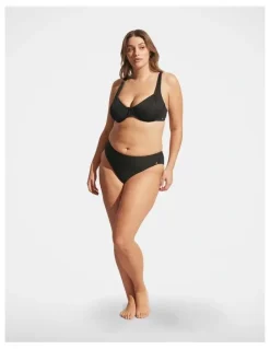 DECJUBA Rib Underwire Bikini Top in Black