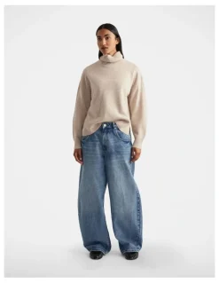 DECJUBA Roll Neck Knit Jumper in Neutral