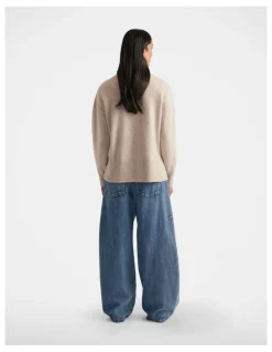 DECJUBA Roll Neck Knit Jumper in Neutral