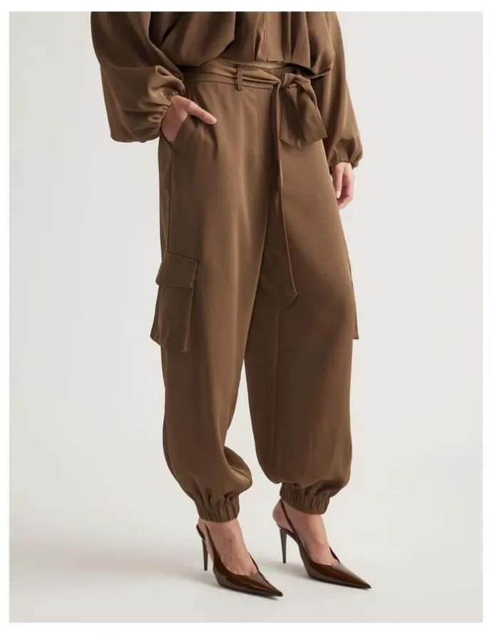 Decjuba Stella Satin Cargo Pant