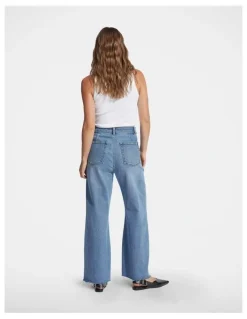 DECJUBA Tahni Wide Leg Jeans in Bright Blue