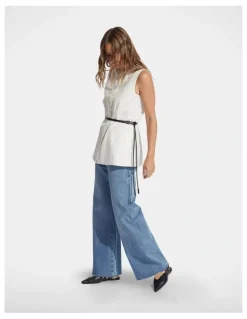 DECJUBA Tahni Wide Leg Jeans in Bright Blue