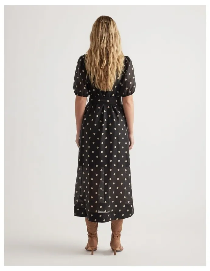 Decjuba Becca Puff Sleeve Midi Dress