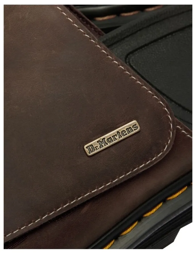 Dr Martens ZebZag Dunnet Flower Slide in Dark Brown Crazy Hor