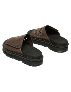 Dr Martens ZebZag Dunnet Flower Slide in Dark Brown Crazy Hor