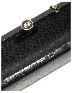 Dune London Belinda Tear Drop Clutch in Black