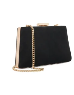 Dune London Bellaria Angled Frame Clutch in Black