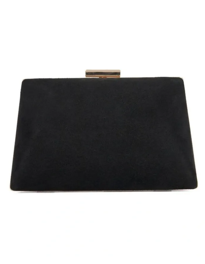 Dune London Bellaria Angled Frame Clutch in Black