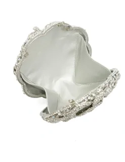 Dune London Bling Flower Clutch in Silver