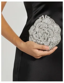 Dune London Bling Flower Clutch in Silver