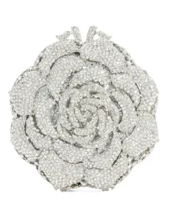 Dune London Bling Flower Clutch in Silver