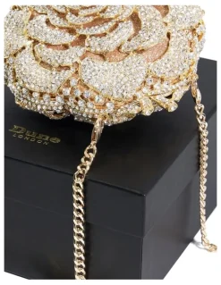 Dune London Bling Flower Clutch in Gold