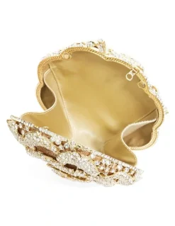 Dune London Bling Flower Clutch in Gold