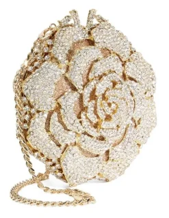 Dune London Bling Flower Clutch in Gold