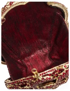 Dune London Bling Flower Clutch in Burgundy