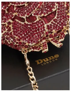 Dune London Bling Flower Clutch in Burgundy