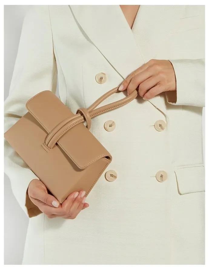 Dune London Brynie Loop Handle Clutch in Brown