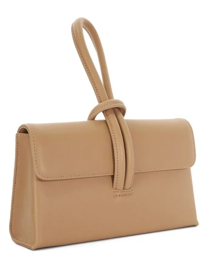 Dune London Brynie Loop Handle Clutch in Brown