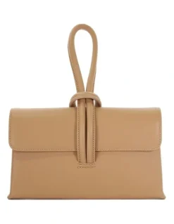 Dune London Brynie Loop Handle Clutch in Brown