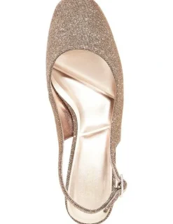 Dune London Catharine Jeweled Heel Slingback Pump in Bronze