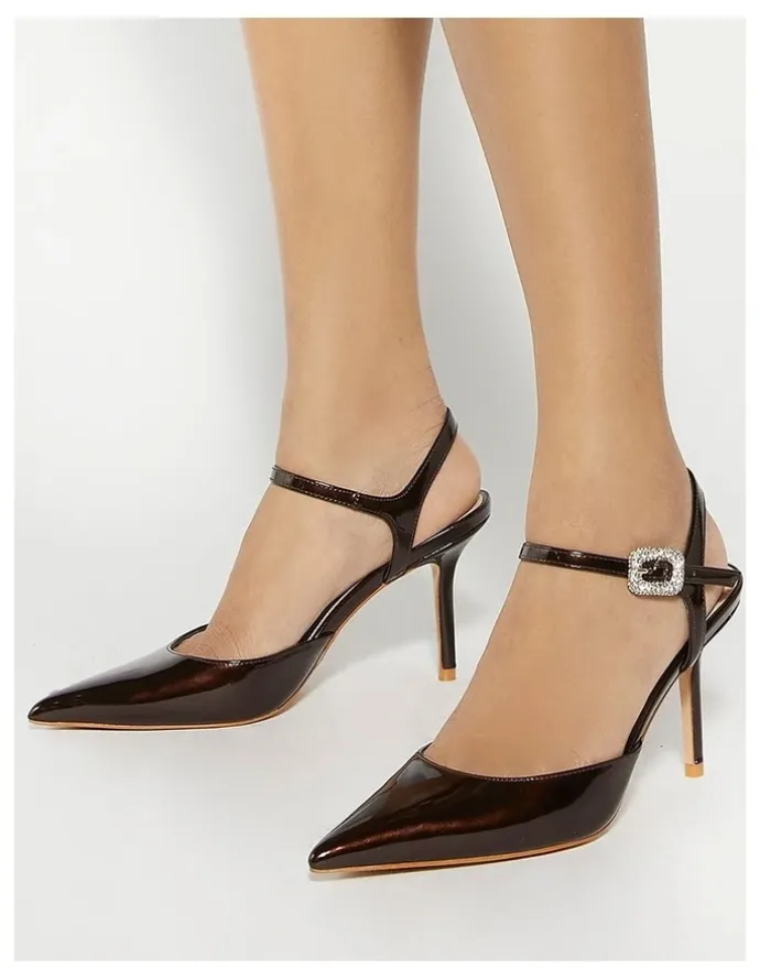 Dune London Channel Pumps in Brown