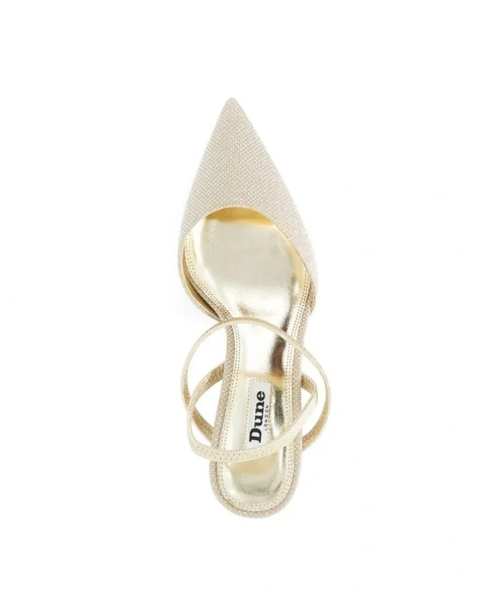 Dune London Classical Y Back Court Pumps in Gold