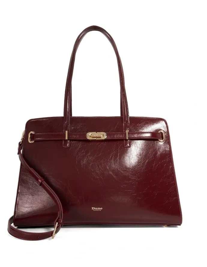 Dune London Define Tote Bag in Burgundy