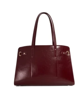 Dune London Define Tote Bag in Burgundy