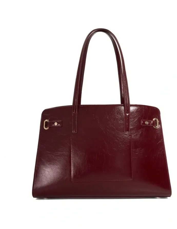 Dune London Define Tote Bag in Burgundy