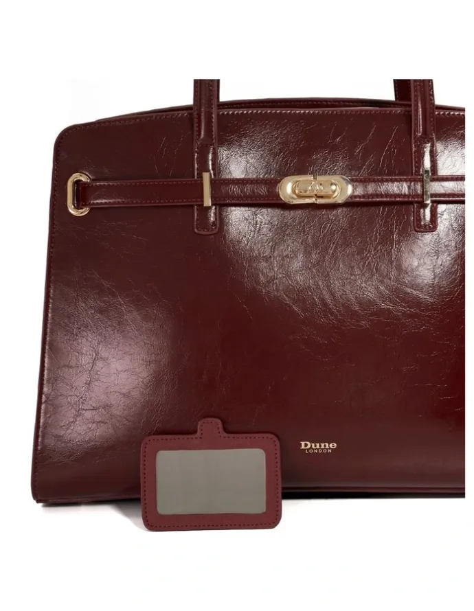 Dune London Define Tote Bag in Burgundy