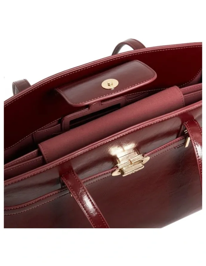 Dune London Define Tote Bag in Burgundy