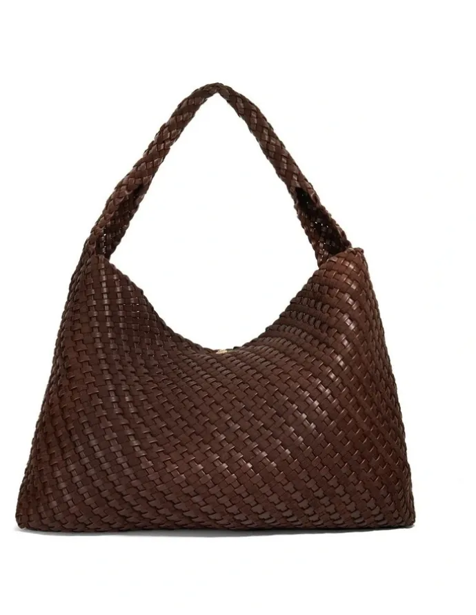 Dune London Deliberate Woven Slouch Tote XL in Chocolate