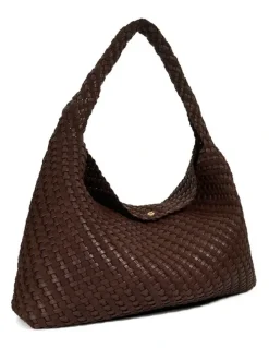 Dune London Deliberate Woven Slouch Tote XL in Chocolate