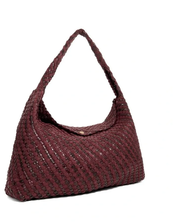 Dune London Deliberate XL Woven Slouch Tote Bag in Purple