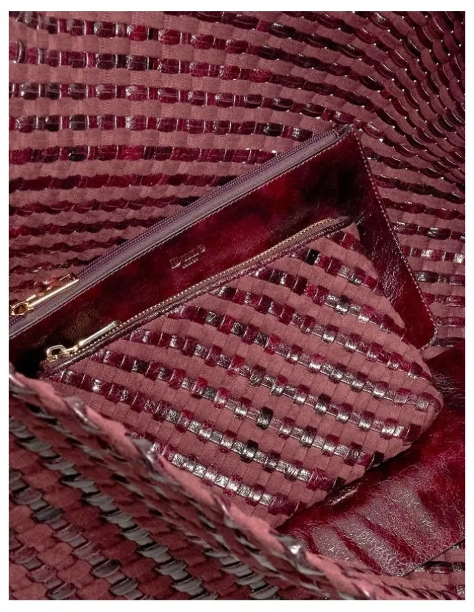 Dune London Deliberate XL Woven Slouch Tote Bag in Purple