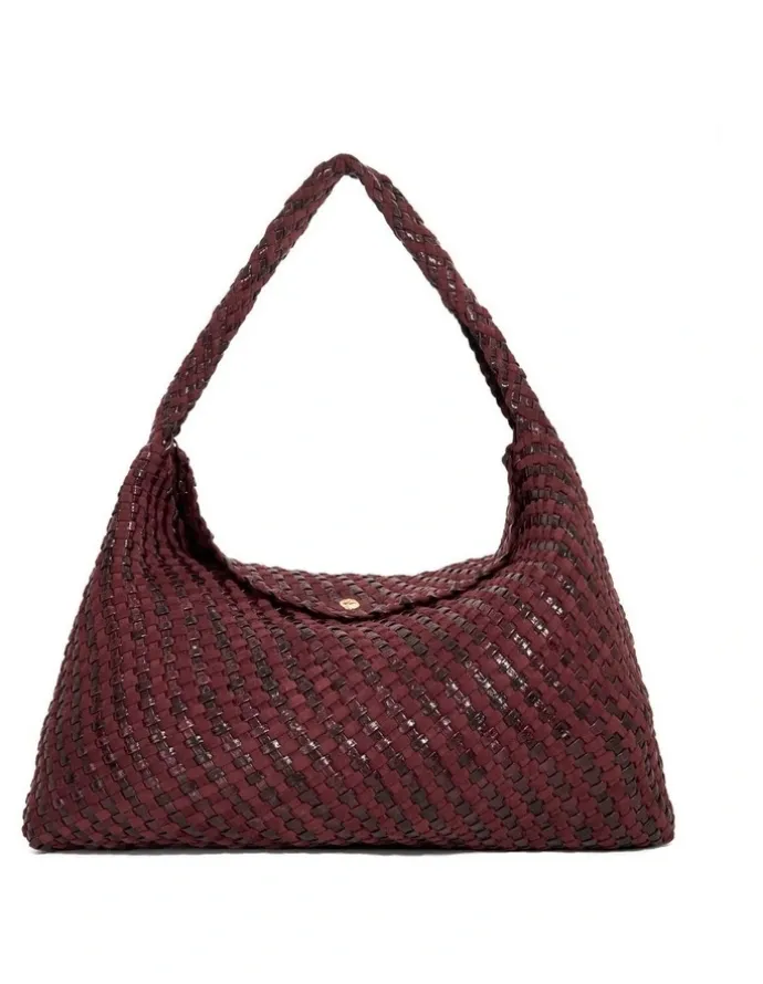 Dune London Deliberate XL Woven Slouch Tote Bag in Purple