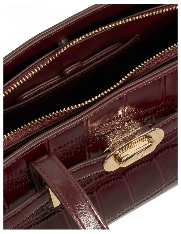 Dune London Depend Shoulder Bag in Burgundy