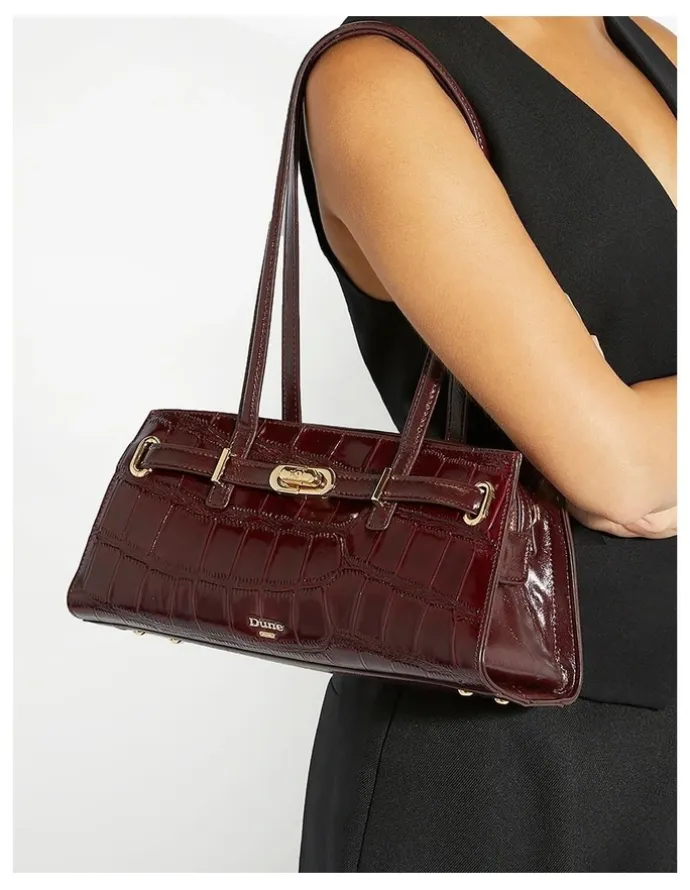 Dune London Depend Shoulder Bag in Burgundy