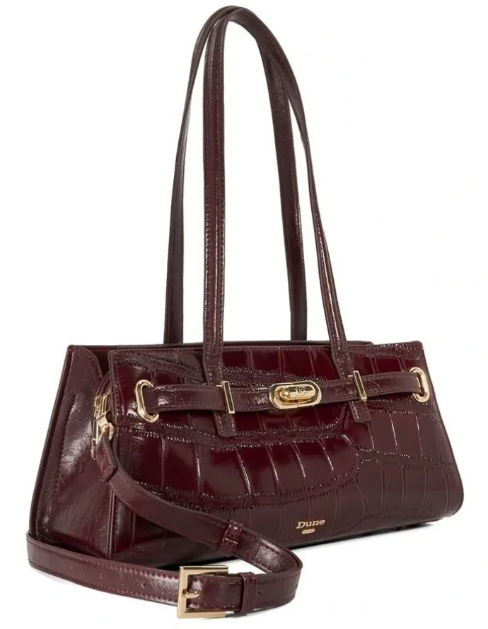 Dune London Depend Shoulder Bag in Burgundy