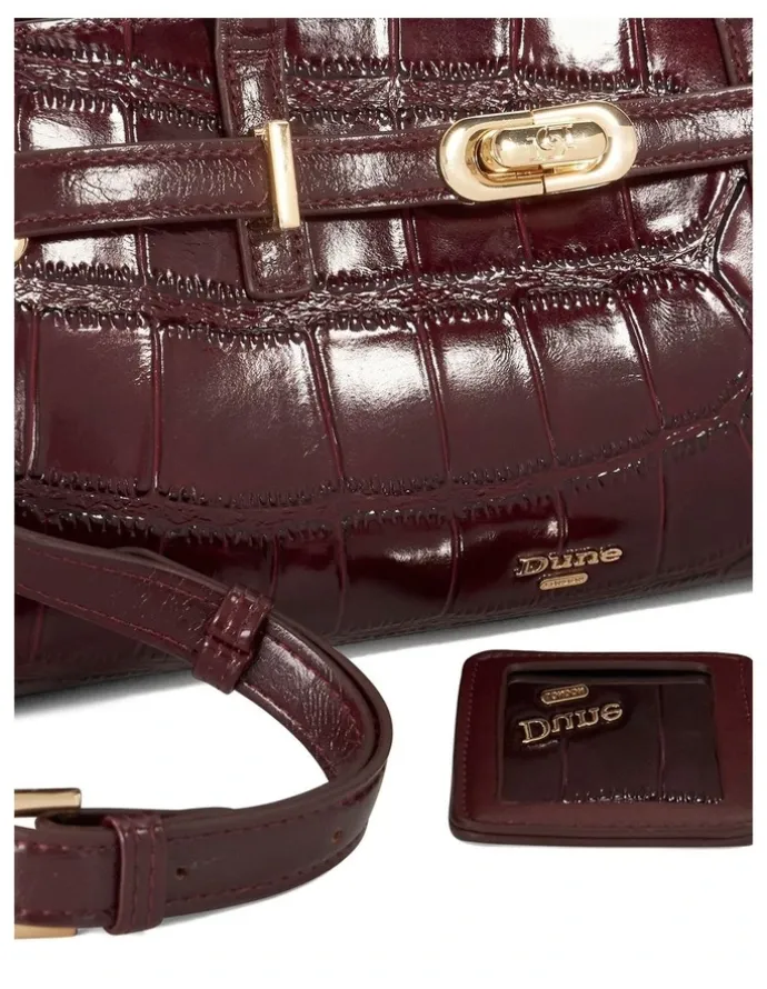 Dune London Depend Shoulder Bag in Burgundy