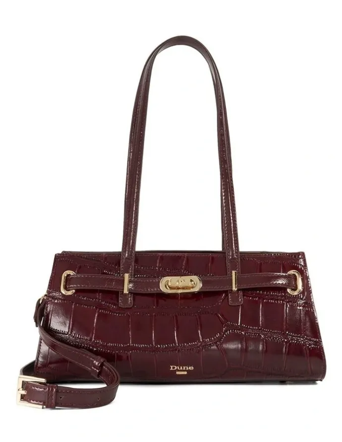 Dune London Depend Shoulder Bag in Burgundy
