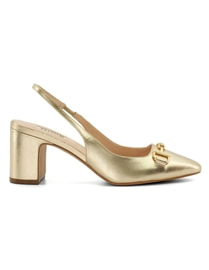Dune London Detailed Slingback Pump in Gold