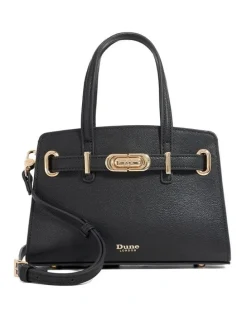Dune London Dinkydefine Mini Belted Tote in Black