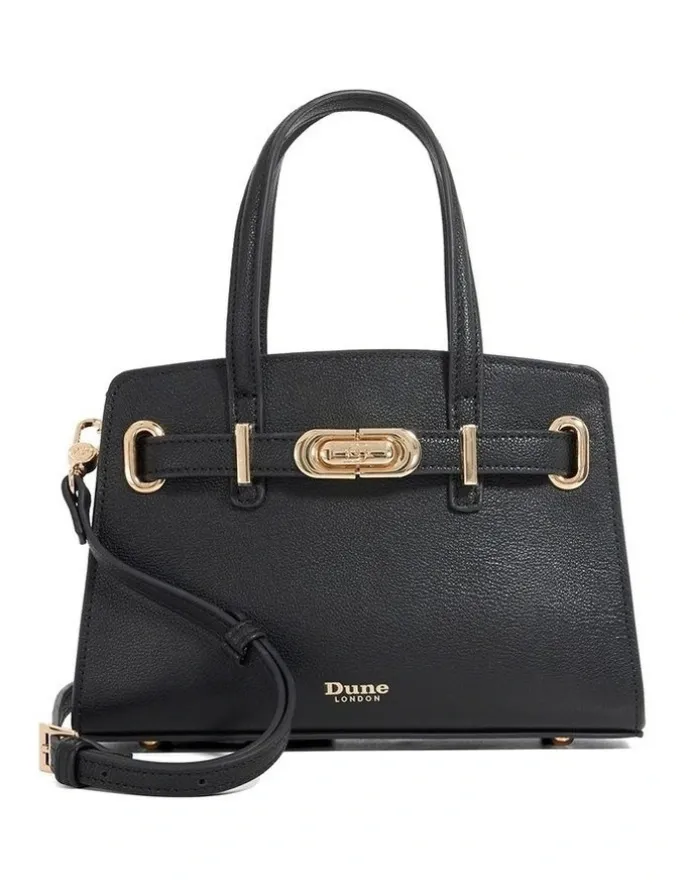 Dune London Dinkydefine Mini Belted Tote in Black
